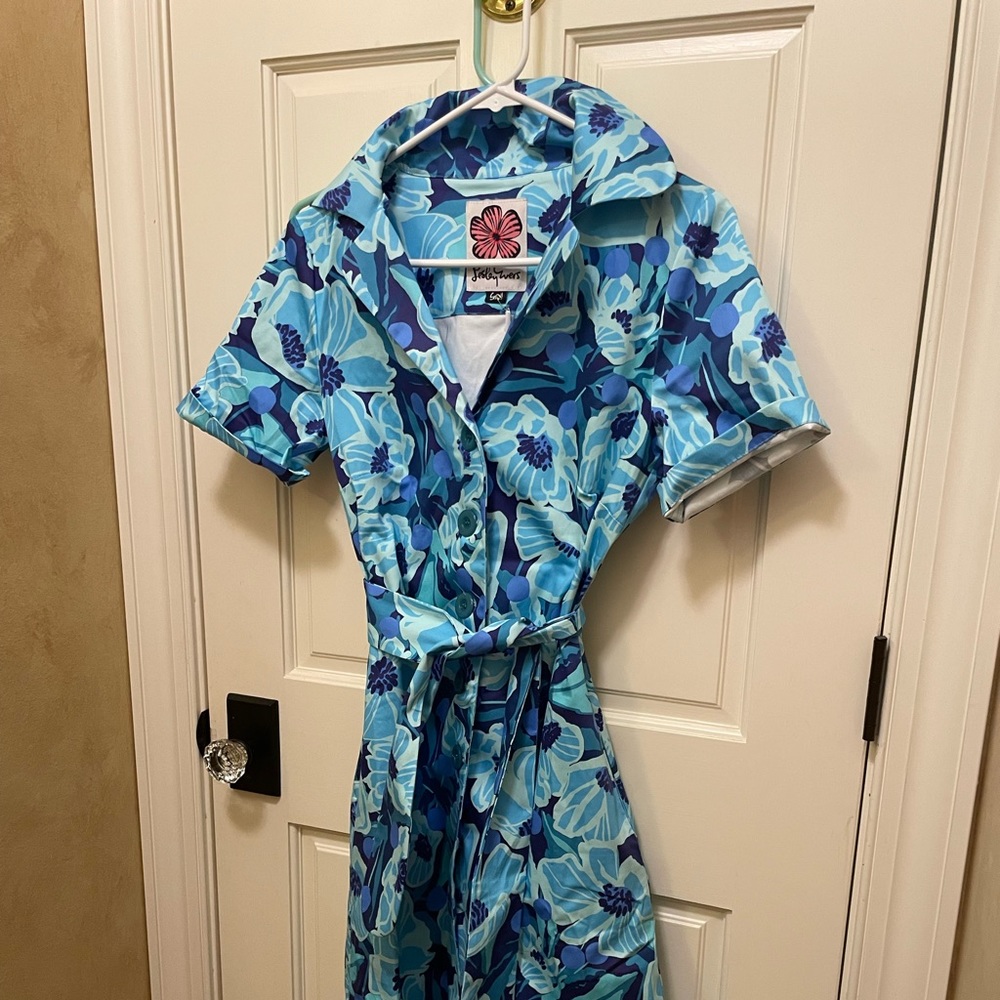 Lesley Evers Willow Blue Peony Dress NWT - Picture 3 of 8